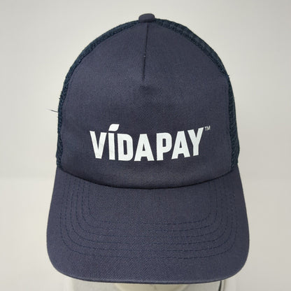 Vidapay Snapback Mesh Back Trucker Hat Blue One Size Solid Hit Wear