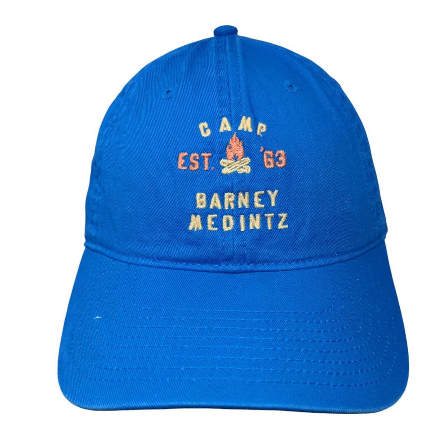 Camp Barney Medintz Slideback Hat Blue OSFM Embroidered The Game