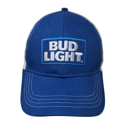 Bud Light Snapback Trucker Hat Blue OSFA Adjustable Embroidered Mesh Back