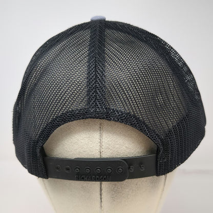Richardson Trucker Hat Gray XL Snapback Mesh Back Leather Patch Riverfront Hat