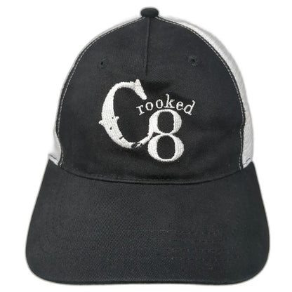 Cap America Trucker Hat Black One Size Crooked 8 Logo Mesh Snapback Structured