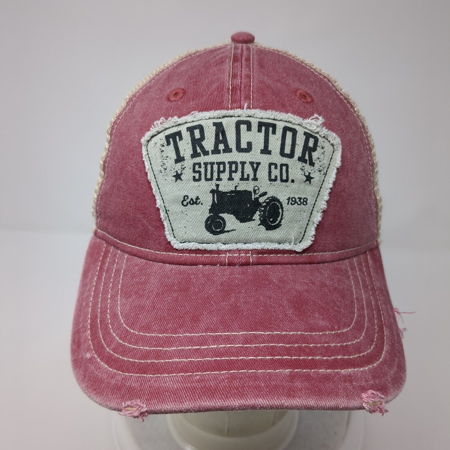 Tractor Supply Co. Patch Trucker Hat Red One Size Mesh Back Colorblock