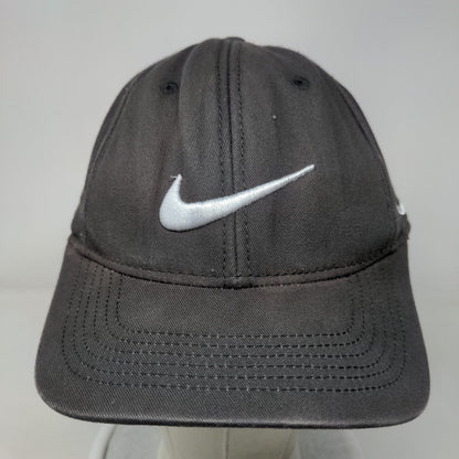 Nike Swoosh Slideback Hat Gray OSFA 6 Panel Embroidered Adjustable