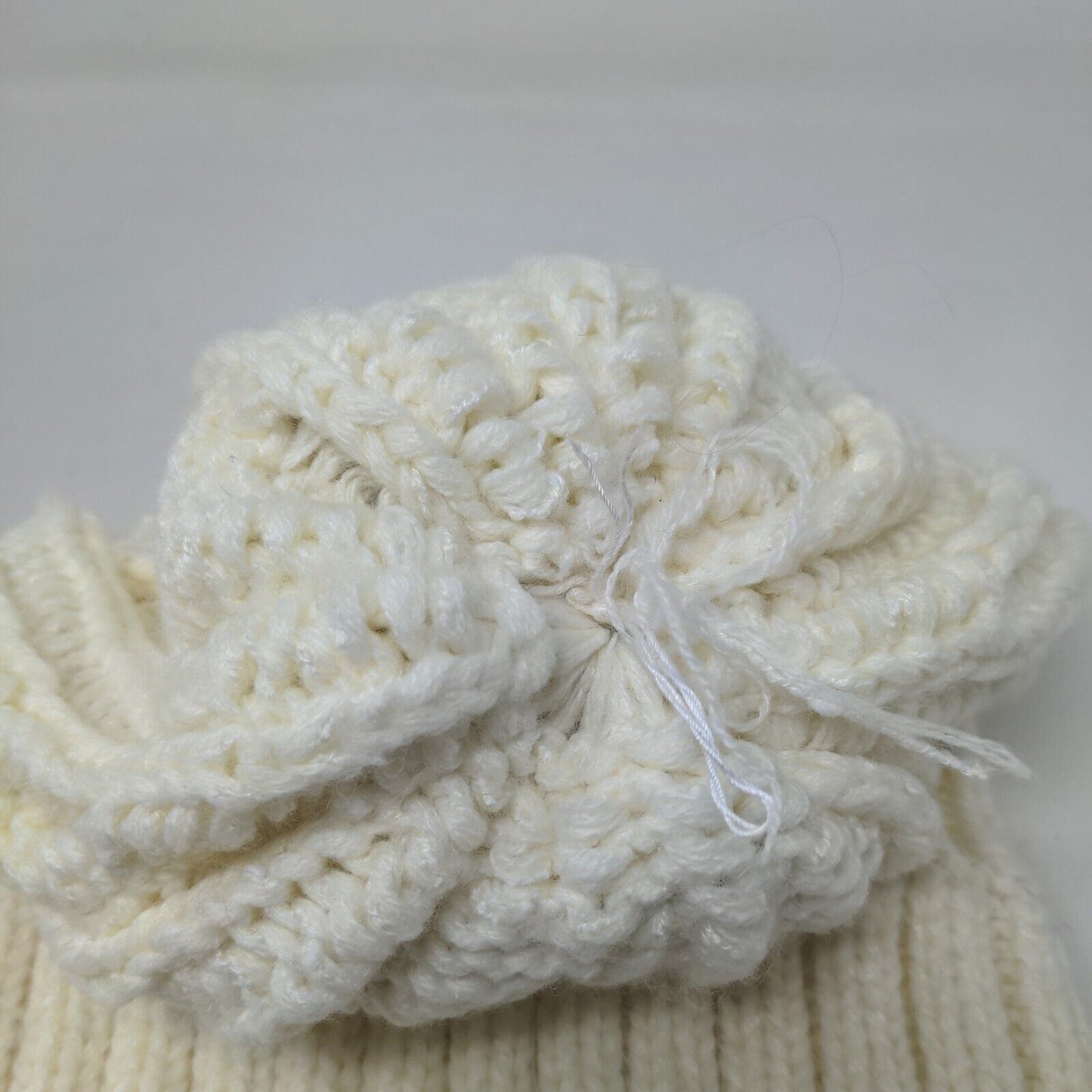 Unbranded Women's Knit Beanie Hat Cable Knit Cream Pom Pom Warm