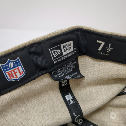 New Era Seattle Seahawks NFL Cap Beige 7 1/2 59FIFTY Fitted Hat Logo