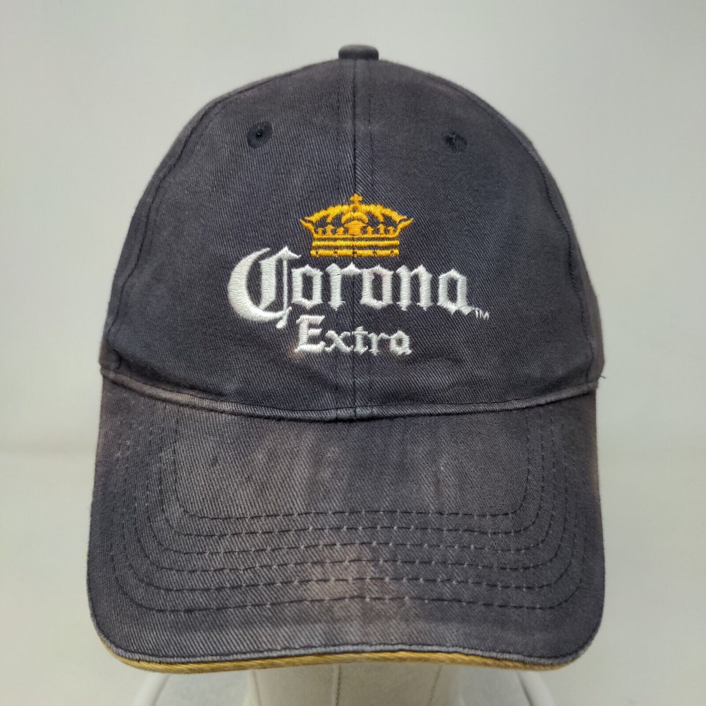 Corona Extra Strapback Hat Blue One Size Adjustable Embroidered Vented Holes