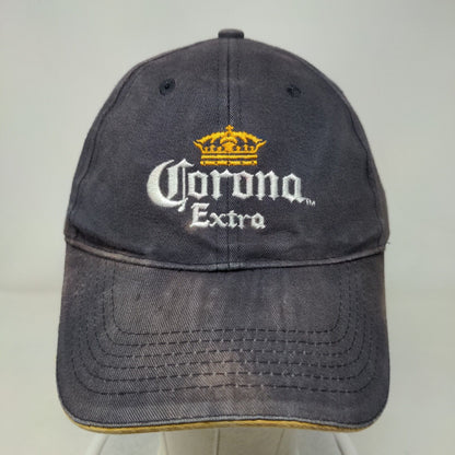Corona Extra Strapback Hat Blue One Size Adjustable Embroidered Vented Holes
