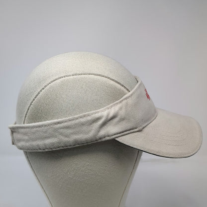 Carle Logo Visor Hat Beige Red Blue One Size Strapback Cotton Embroidered Curved