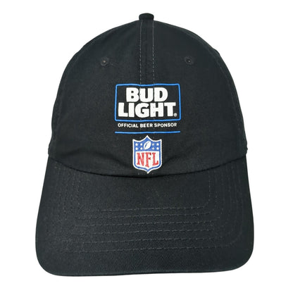 Bud Light NFL Snapback Hat Black One Size Adjustable Solid 6 Panel