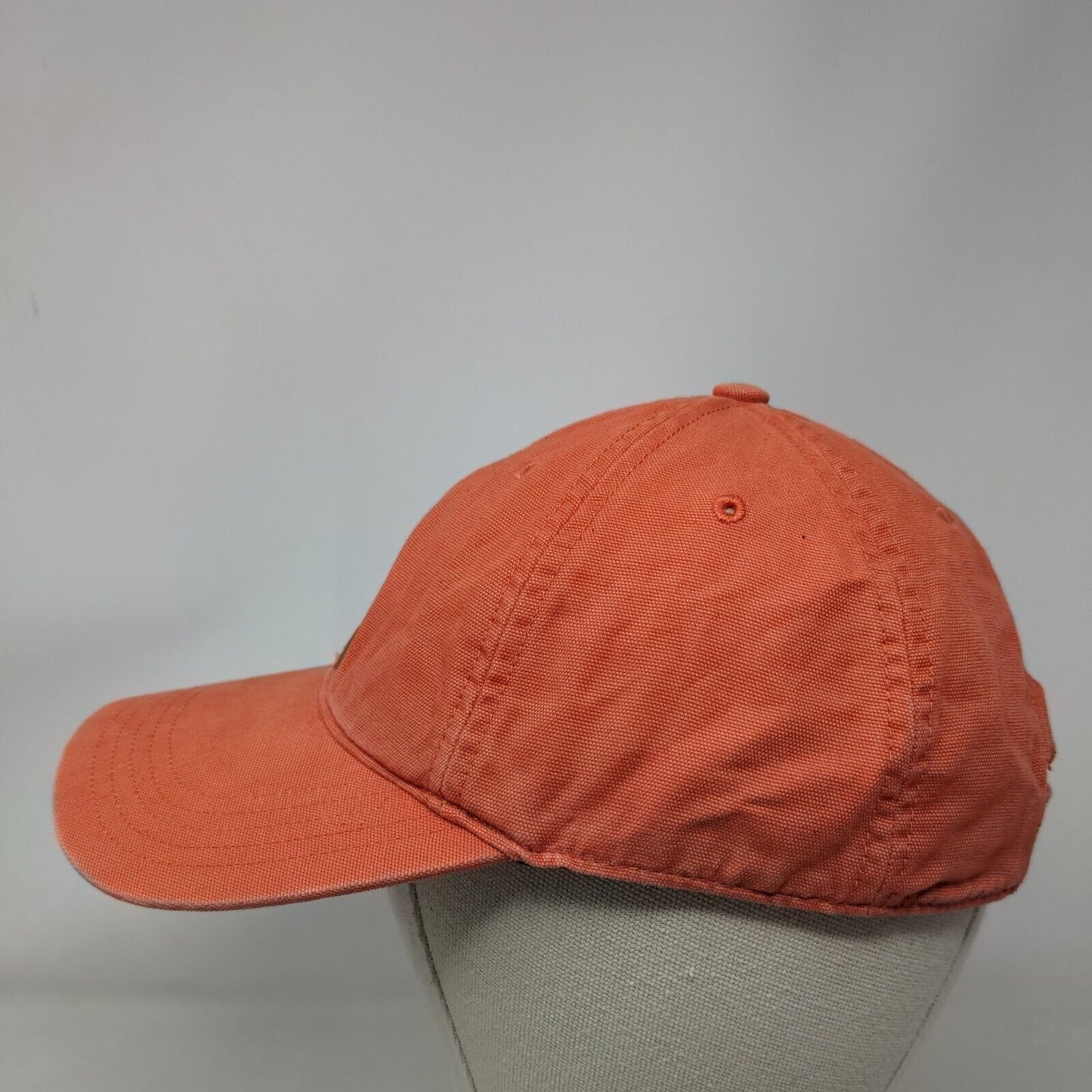 Carhartt Strapback Hat Orange OSFA Adjustable Patch Logo 6 Panel Cotton