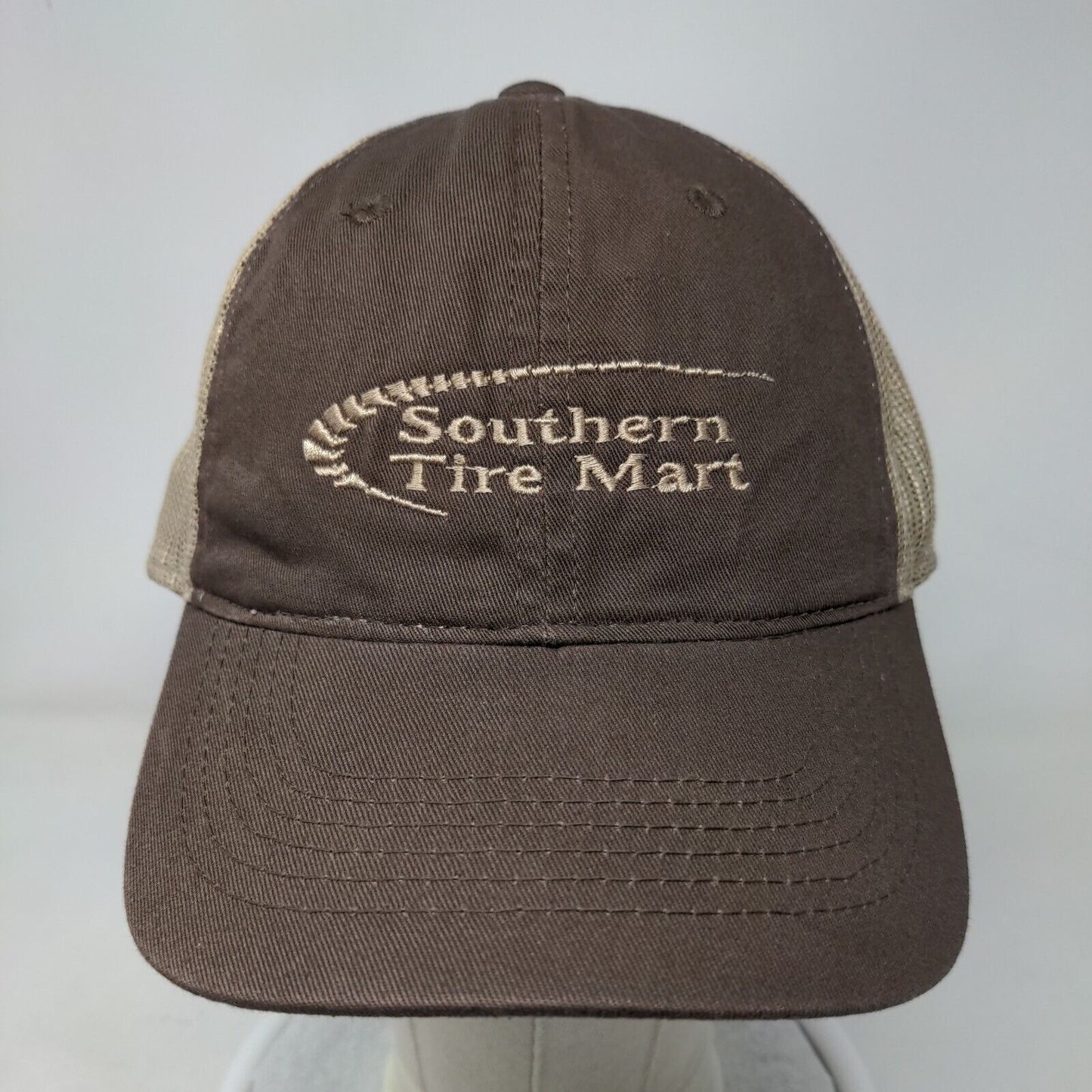 Southern Tire Mart Strapback Trucker Hat Brown One Size Embroidered Mesh Back