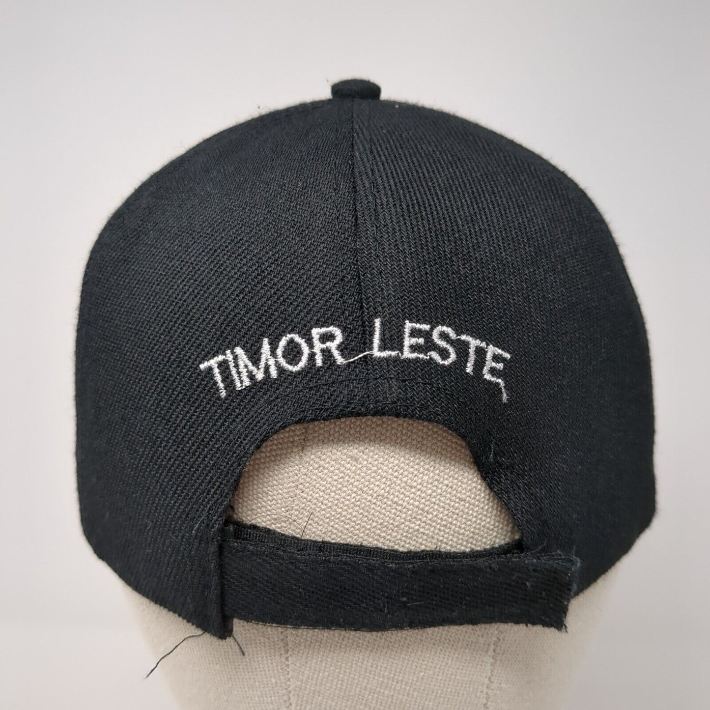 Timor Leste Strapback Hat Black OS Adjustable Embroidered Patriotic 6 Panel