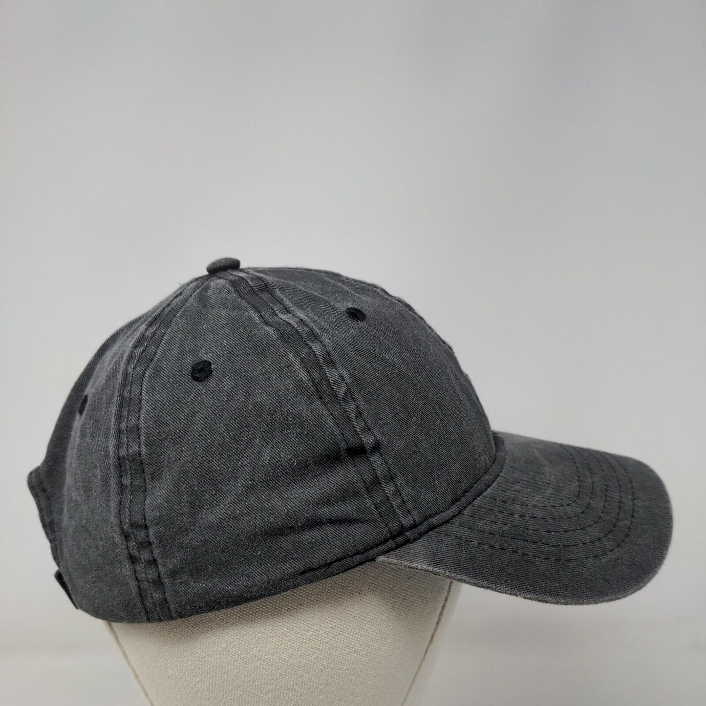 Unbranded Strapback Hat Gray OSFM Adjustable Vented Holes 6 Panel Blank