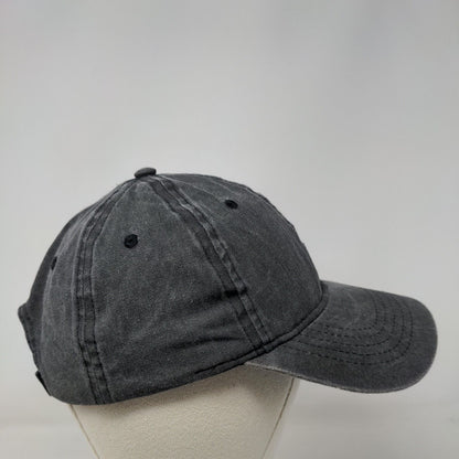 Unbranded Strapback Hat Gray OSFM Adjustable Vented Holes 6 Panel Blank