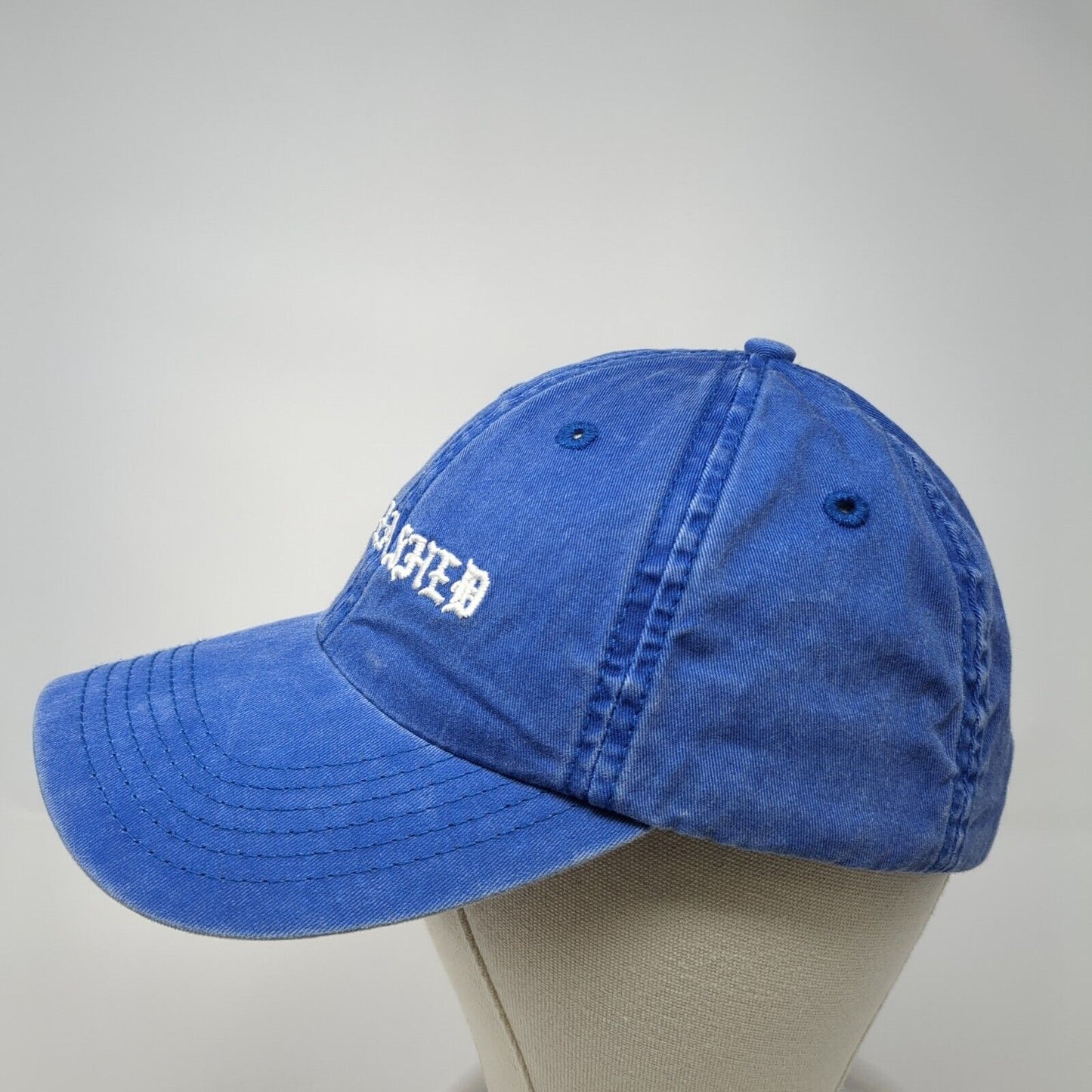 Unleashed Slideback Hat Blue One Size Adjustable Embroidered 6 Panel Cotton