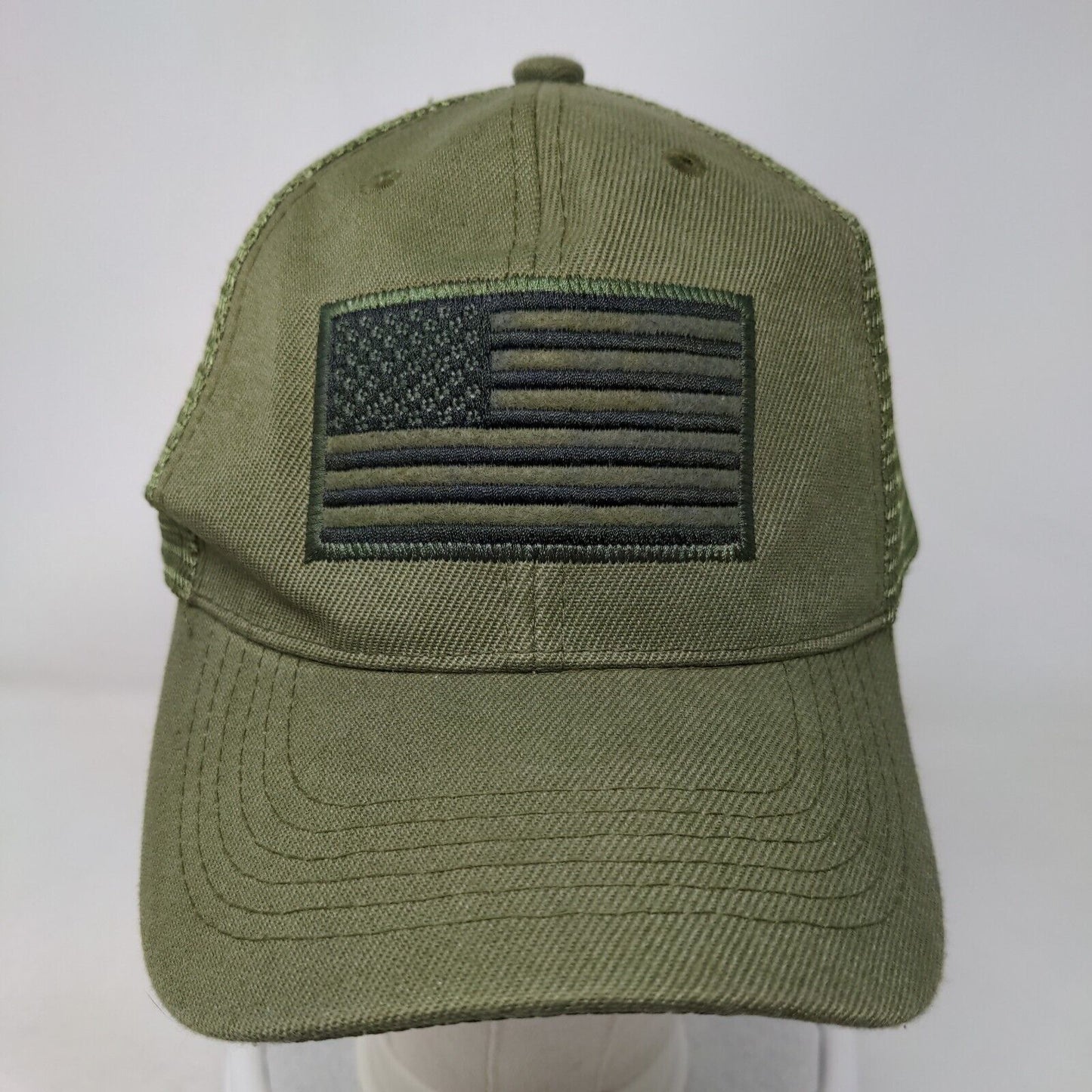 American Flag Snapback Mesh Back Trucker Hat Green One Size Pit Bull