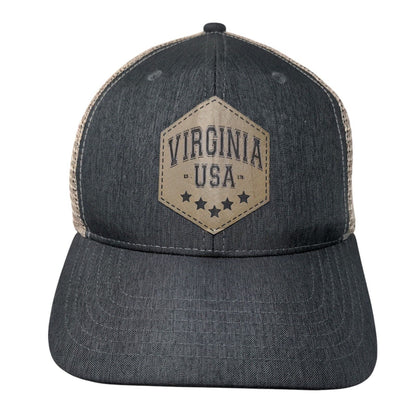 Virginia USA Snapback Mesh Back Trucker Hat Gray One Size Colorblock
