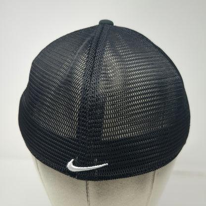 Nike Baseball Cap Black L BluShark Digital Mesh Dri-FIT Legacy91 Stretch Fit Hat