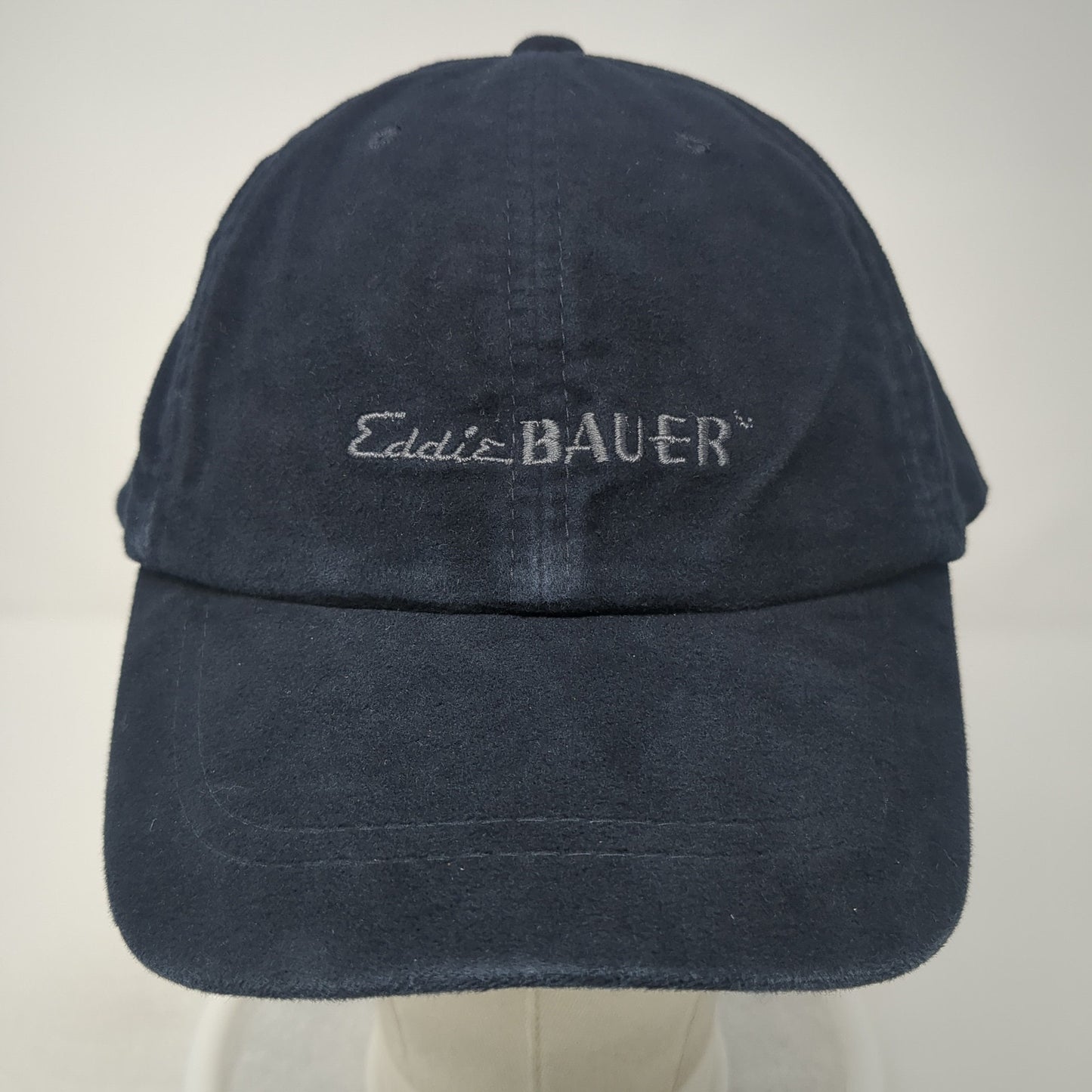Eddie Bauer Slideback Hat Blue One Size Solid Adjustable Leather Strap