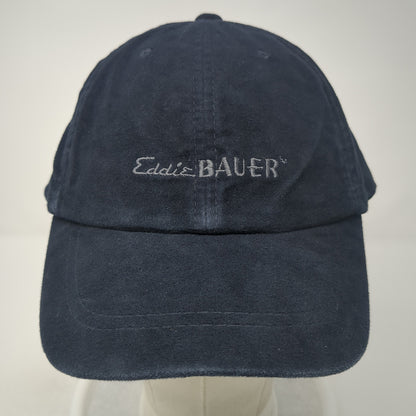 Eddie Bauer Slideback Hat Blue One Size Solid Adjustable Leather Strap