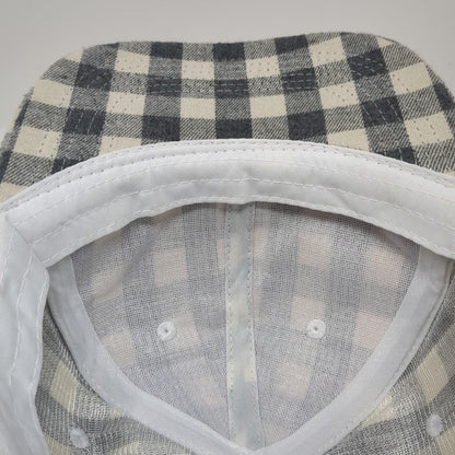 COCUS POCUS Baseball Cap Gray Black One Size Buffalo Check Plaid Slideback Hat