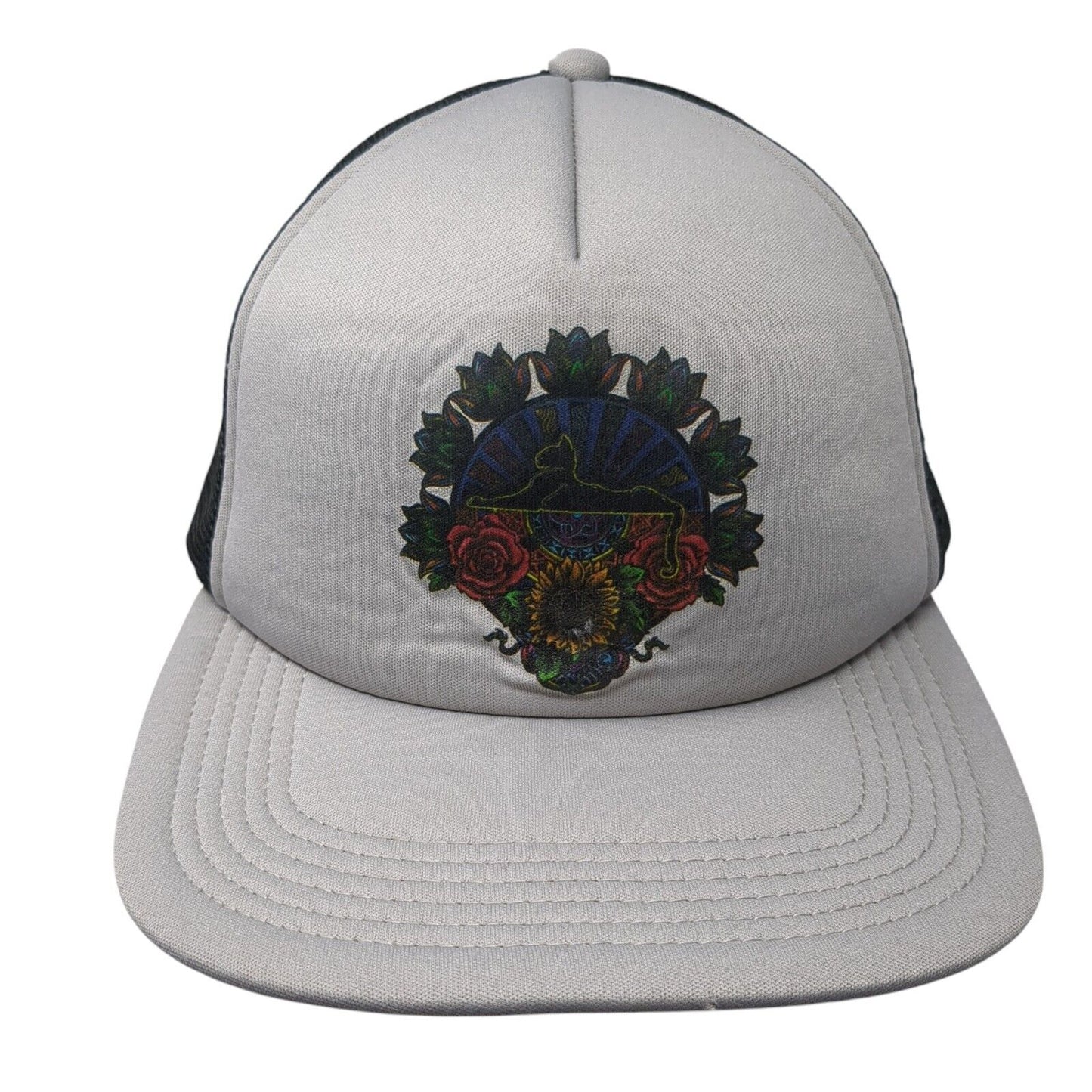 Big X Snapback Mesh Back Trucker Hat Gray One Size Adjustable Floral Logo