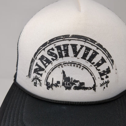 Nashville Tennessee Snapback Rope Trucker Hat Black One Size Mesh Back