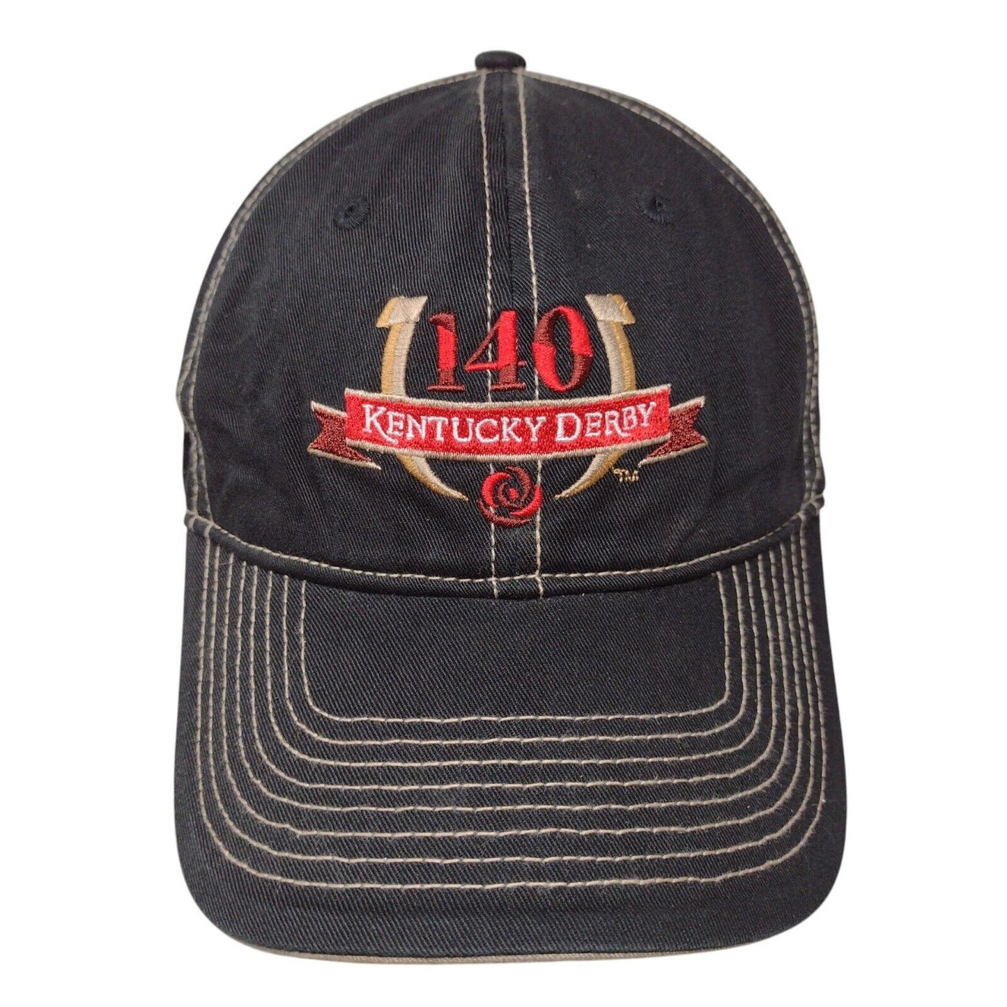 The Game 140th Kentucky Derby Slideback Hat Black OSFA Embroidered Logo Cotton