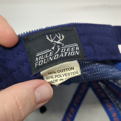 Mule Deer Foundation Blue Baseball Cap One Size Mesh Back Slideback 3D Logo Hat