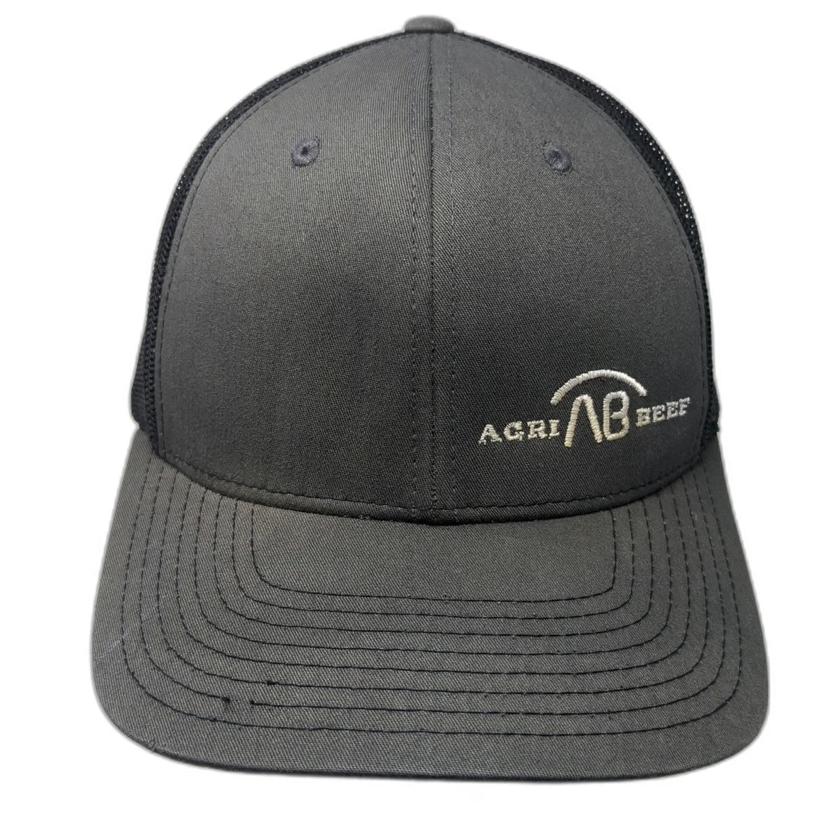 Richardson Trucker Hat Gray One Size Snapback Mesh Agri Beef Logo Structured