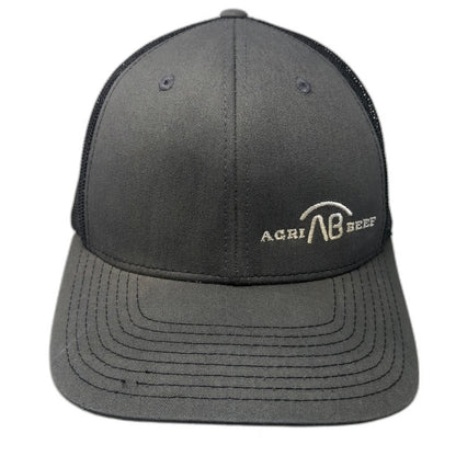 Richardson Trucker Hat Gray One Size Snapback Mesh Agri Beef Logo Structured
