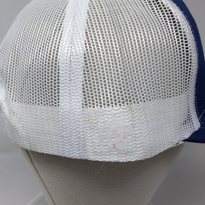 Beacon Snapback Trucker Hat Blue One Size Adjustable Mesh Back Port Authority