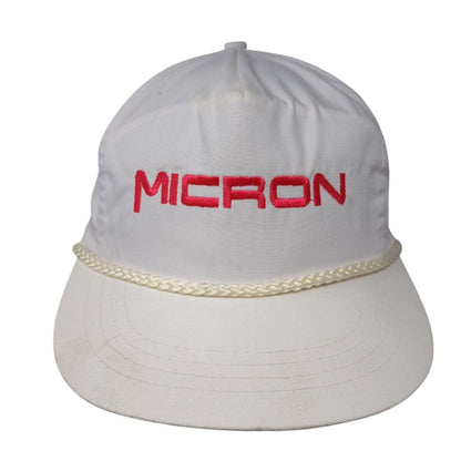Micron Slideback Hat White One Size Adjustable Rope 6 Panel Sportcap