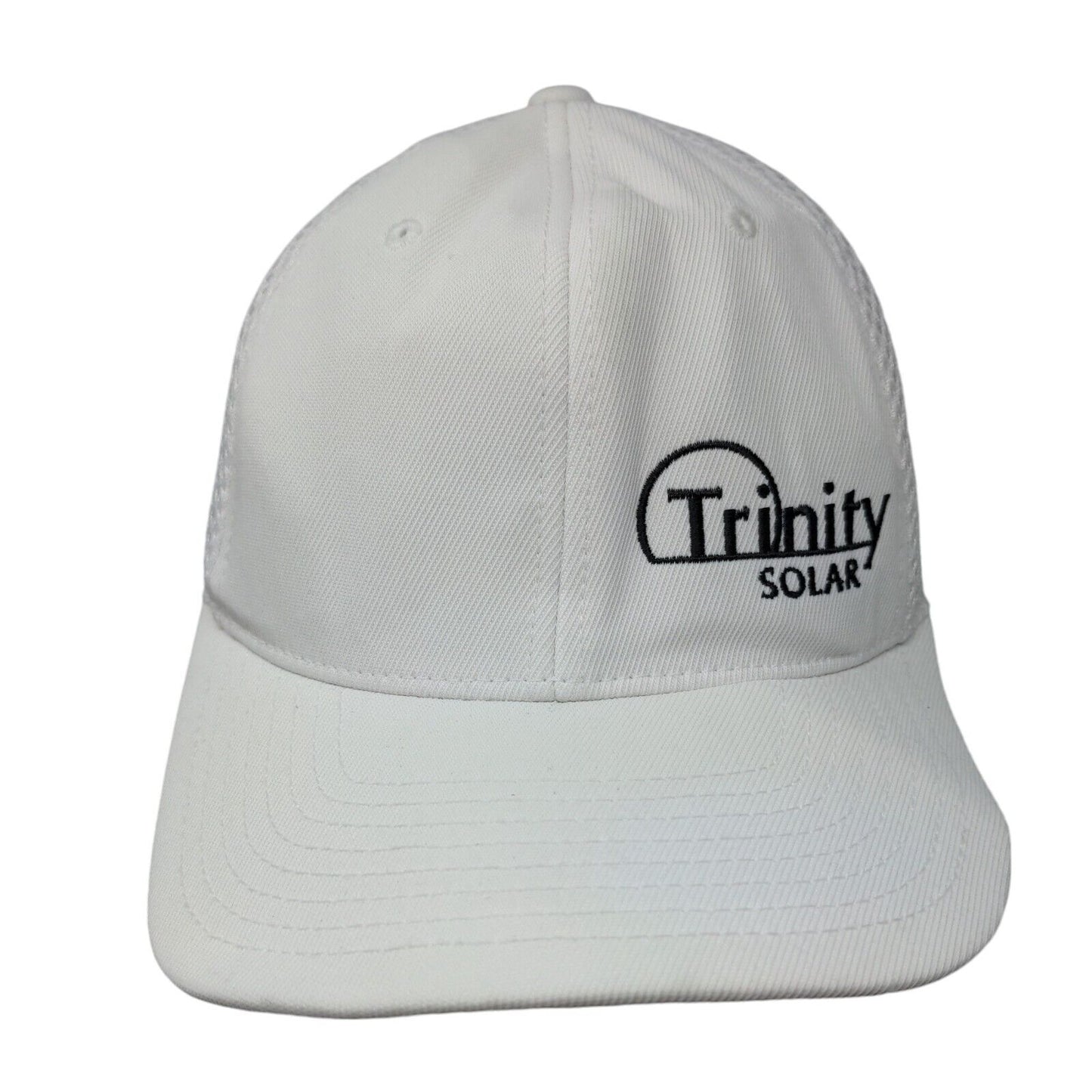 Trinity Solar Fitted Hat White L/XL Breathable Mesh Flexfit 6 Panel Yupoong