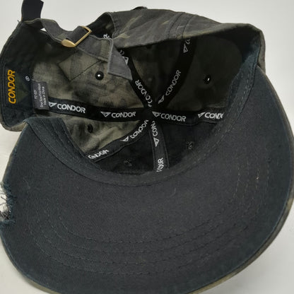 Condor Baseball Cap Black One Size Tactical Multicam Patch Slideback Nylon Hat
