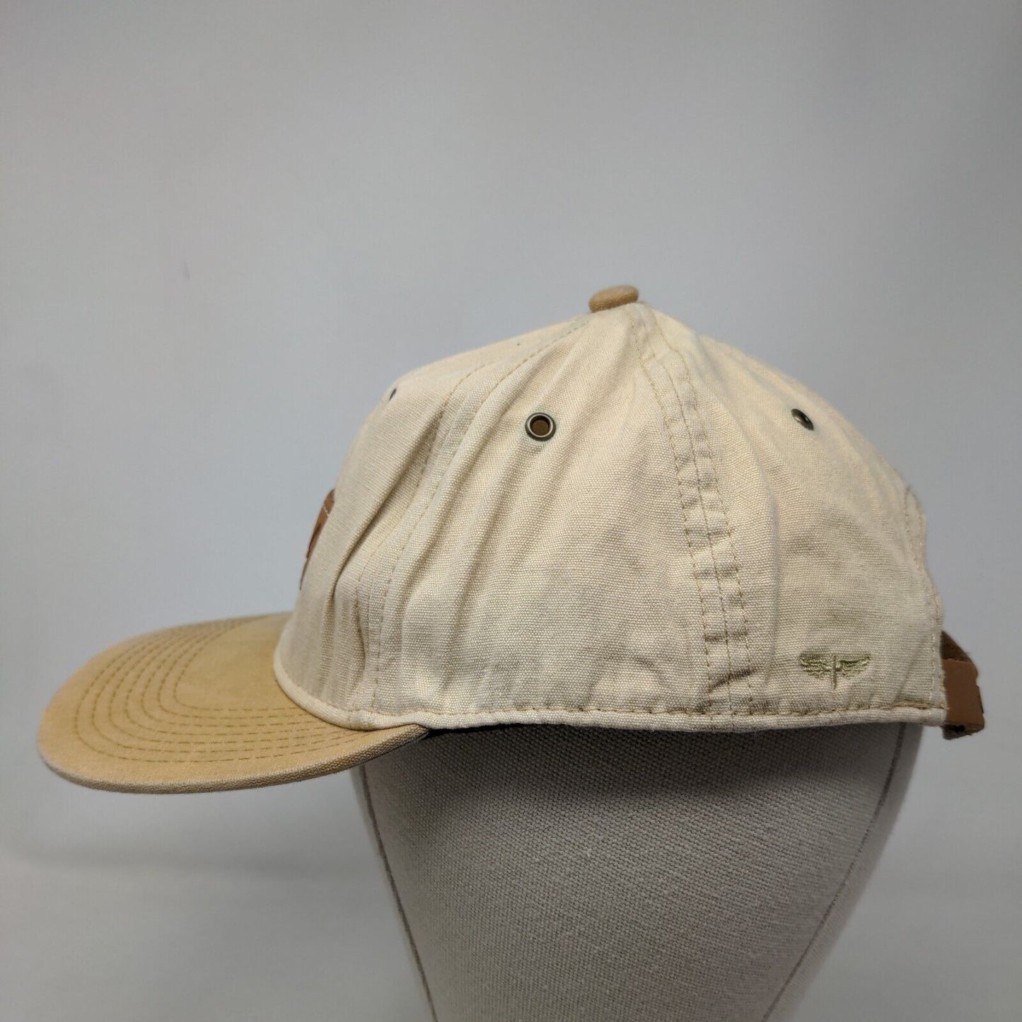 Official Slideback Hat Tan OSFA Leather Patch Adjustable Jamie Thomas