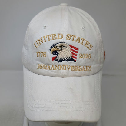 Baseball Cap White One Size United States 250th Anniversary 1776 2026 Eagle Hat