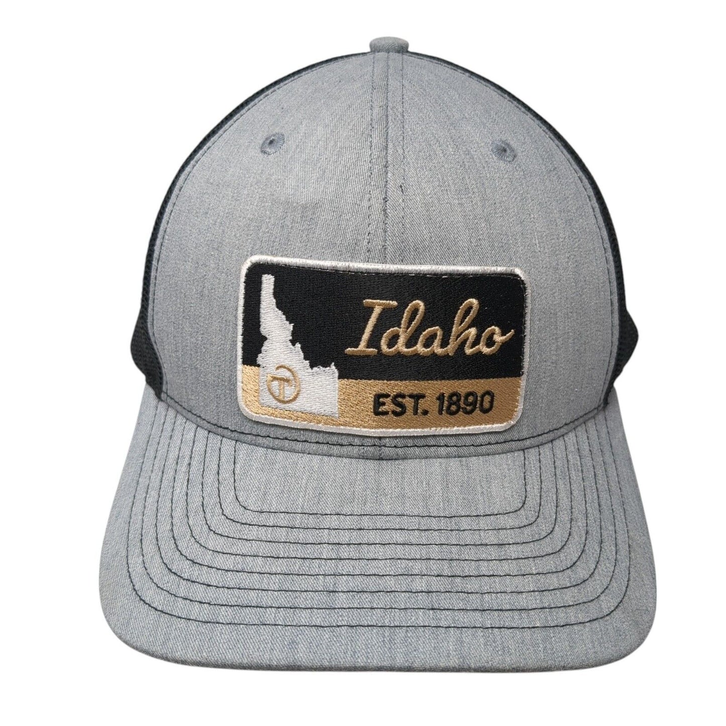 Idaho Est. 1890 Patch Snapback Mesh Back Trucker Hat Gray One Size