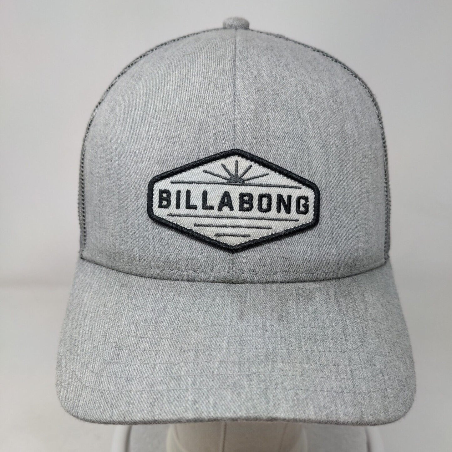 Billabong Snapback Trucker Hat Gray One Size Adjustable Mesh Back 6 Panel