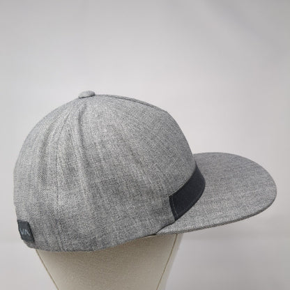 RVCA Snapback Hat Gray One Size Adjustable Mid Fit Lightweight 6 Panel