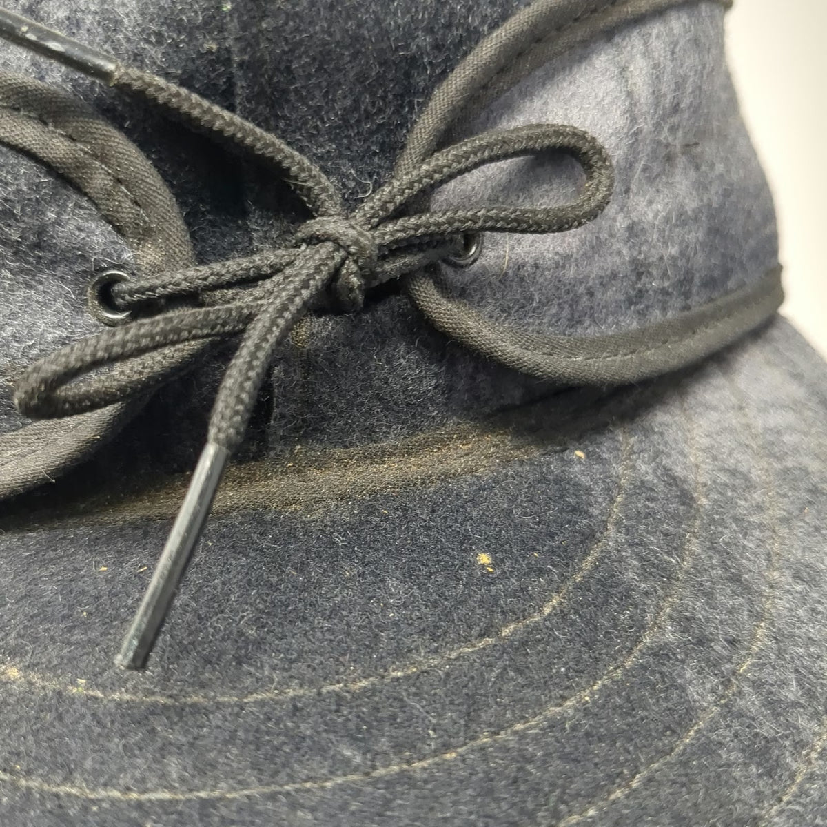 Stormy Kromer Baseball Cap Gray 7 3/8 Hat Plaid Wool Ear Flap Made USA Vintage
