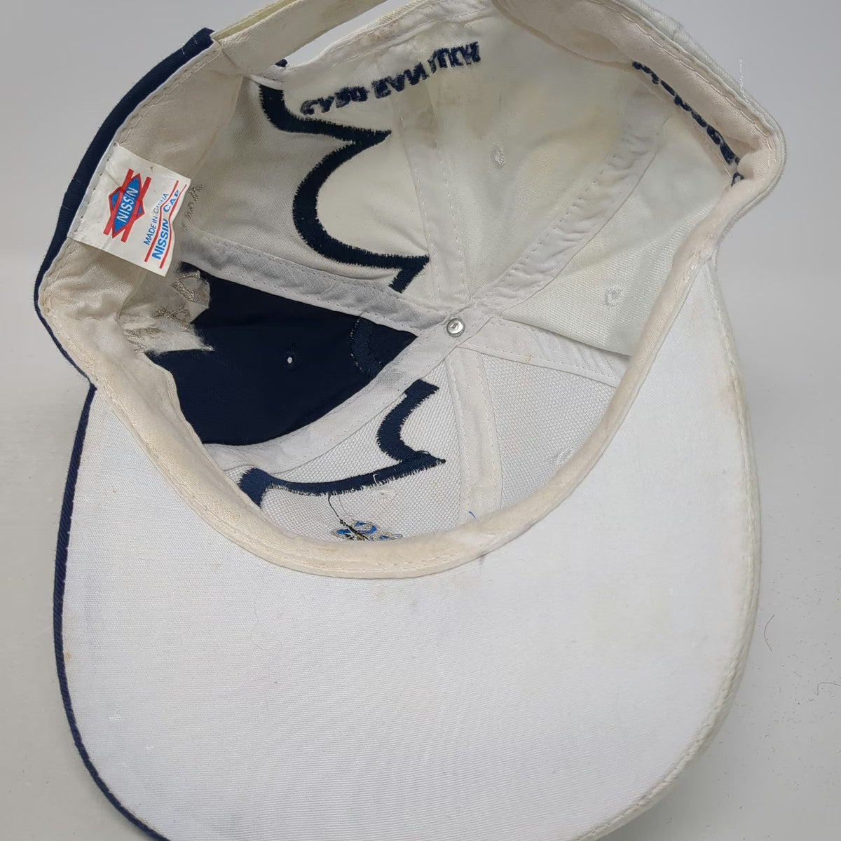 Nissin Baseball Cap White Blue One Size 2005 25th Anniversary Cabo Marlin Hat