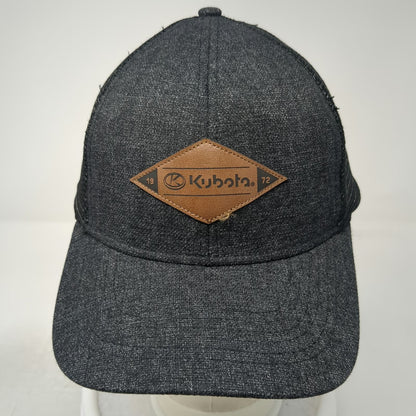 Kubota Trucker Hat Black One Size Mesh Back Snapback Gray Diamond Logo Patch
