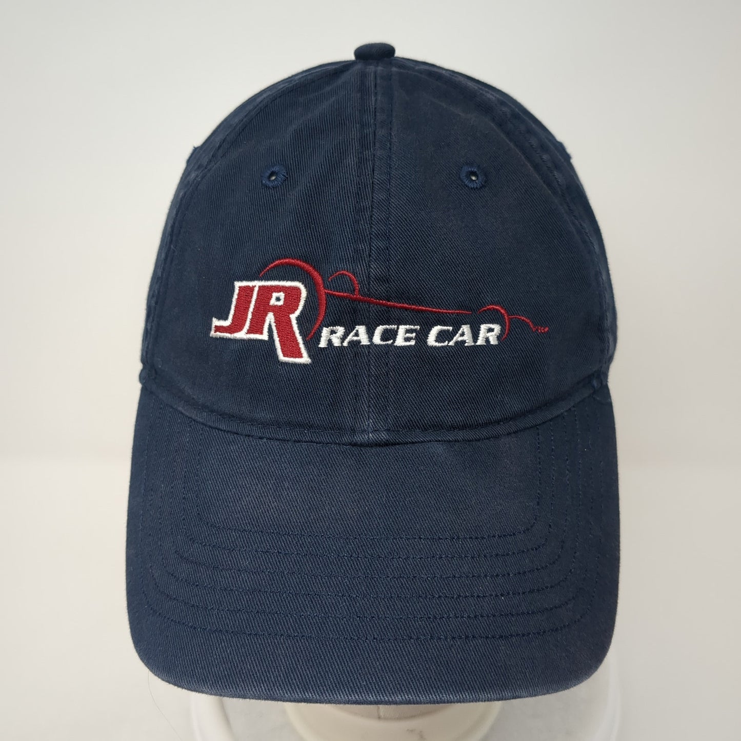 JR Race Car Strapback Hat Blue One Size Adjustable Embroidered 6 Panel