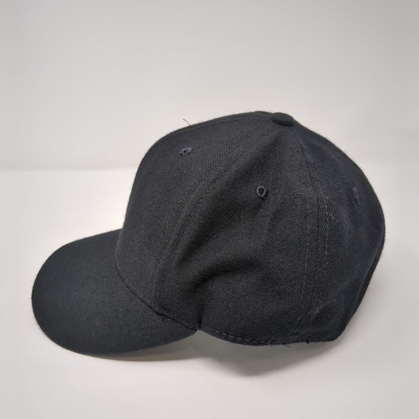 Richardson Pro Model Fitted Hat Black 6 7/8 Solid Blank Vent Holes
