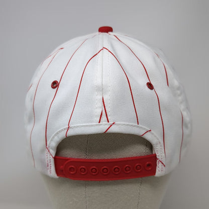 K-Products 5 Panel White Red Hat One Size Pinstripe FSC Logo Patch Snapback