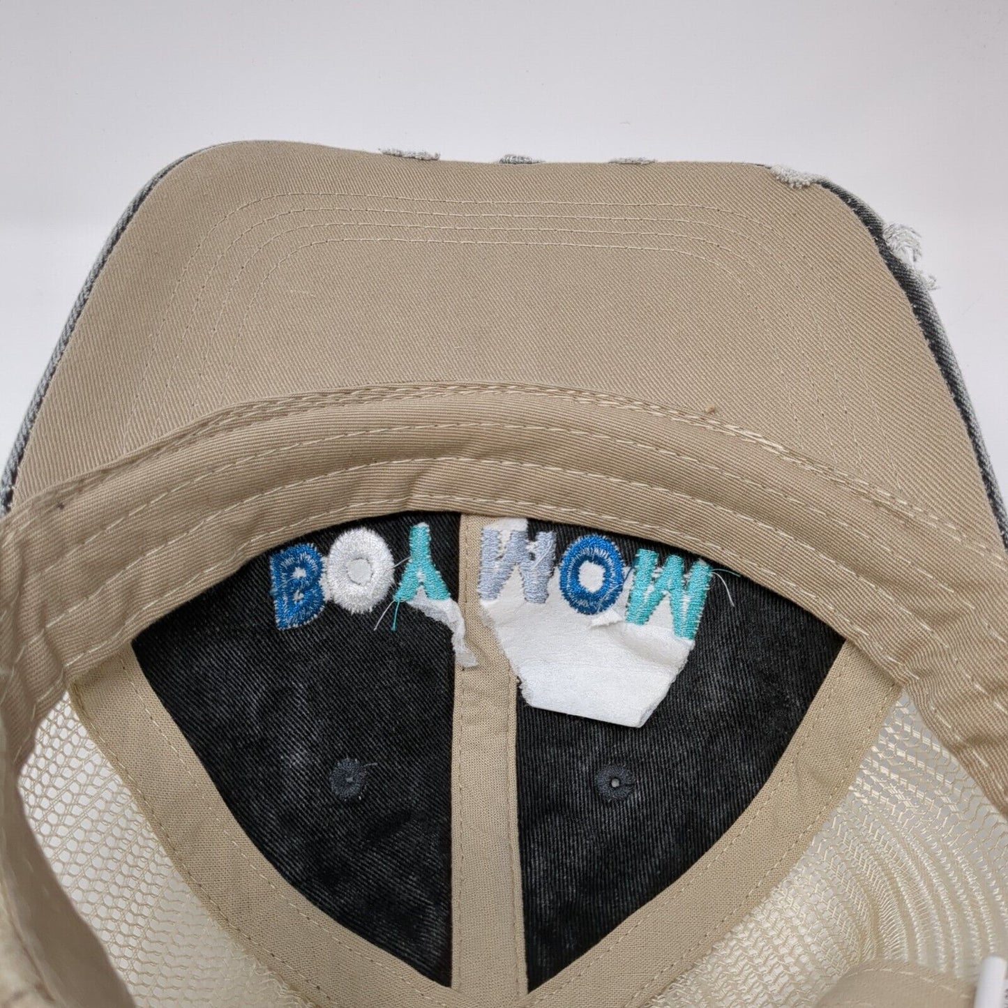 Boy Mom Strapback Trucker Hat Multicolor OS Adjustable Mesh Back Distressed