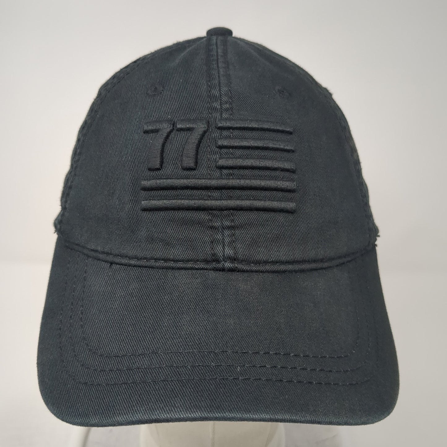 77 Flag Slideback Baseball Cap Black OS Adjustable Patriotic American Eagle
