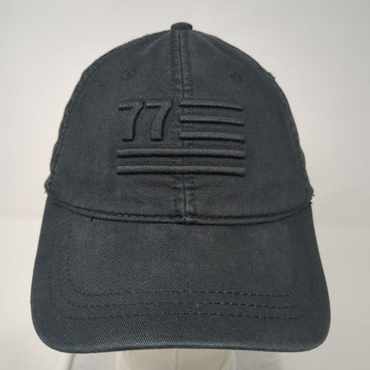 77 Flag Slideback Baseball Cap Black OS Adjustable Patriotic American Eagle