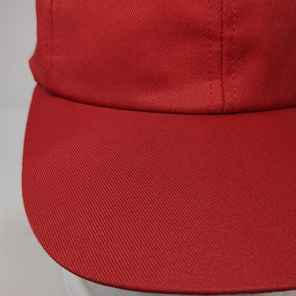 Unbranded Strapback Hat Red One Size Solid Adjustable Blank 6 Panel